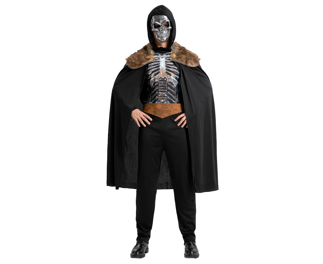 Role play set for men Skeleton Knight (hooded top, mask, cape, belt), size 52